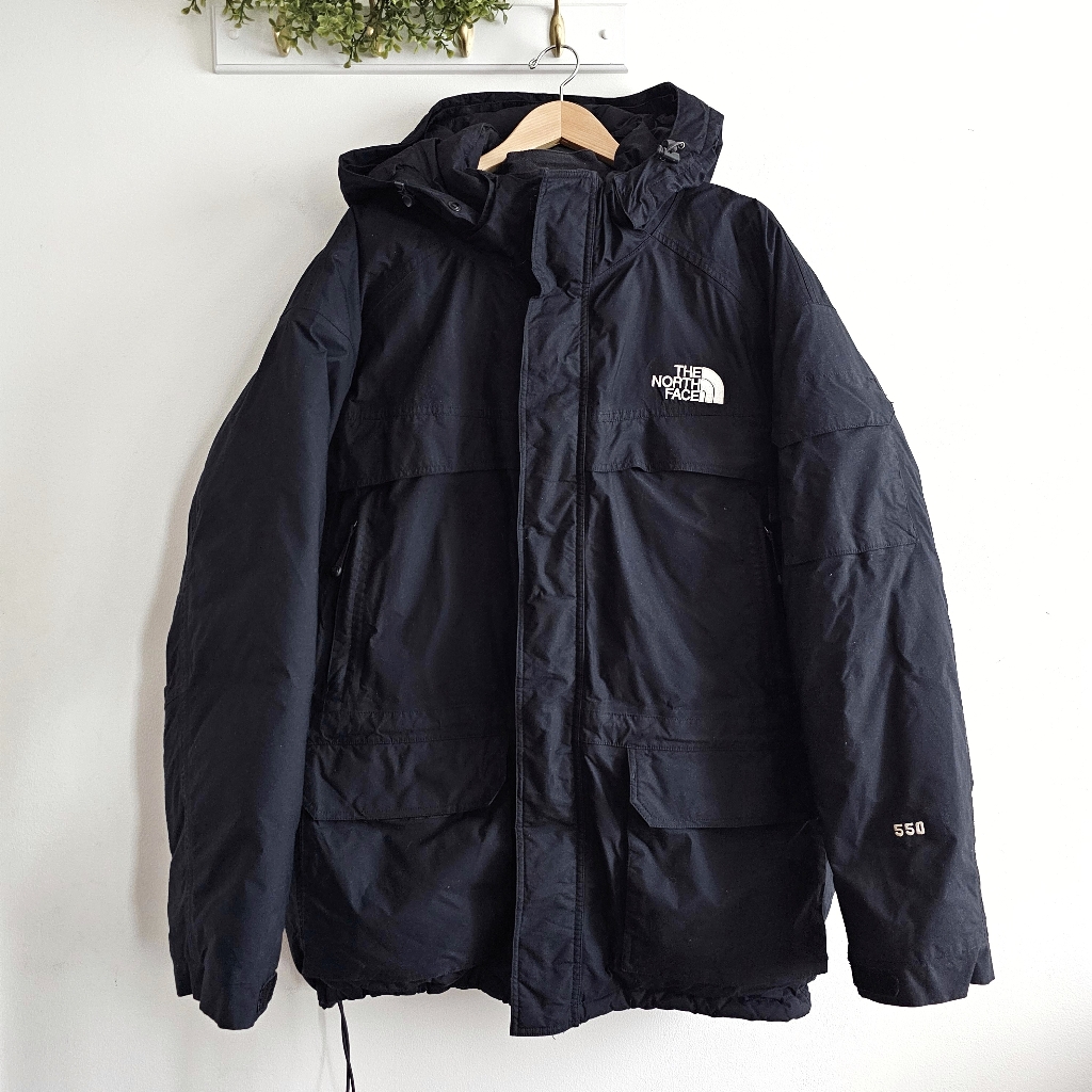 The North Face 550 Down Parka Ski Jacket Xxl Black Hooded Heavy Puffer Mcmurdo